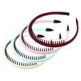 thumbnail image 1 of 4 Uds Diademas con peine de dientes Unique Bargains para mujer antideslizantes Rojo vino Beige rosa azul, 1 of 7