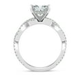 thumbnail image 3 of Ember Jewel 1.7 Ct Twisted Solitaire Engagement Ring - Princess Cut Moissanite Ring - 14K White Gold Plated Ring - Party and Wedding Jewelry - Stunning Ring Design for Her Special Day, 3 of 3
