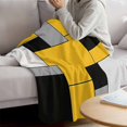 thumbnail image 3 of Yellow Abstract Throw Blanket for Couch,Soft Lightweight Flannel Fleece Blanket,Geometric Grey Black White Lattice Microfiber Plush All Season Decorative Blankets Gifts for Sofa Office Travel 40"x50", 3 of 9