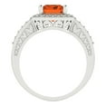 thumbnail image 4 of 2.78 ct Emerald Cut Simulated Red Diamond with Simulated Diamond Halo Accents 18K White Gold Womens Engagement Ring, 4 of 5