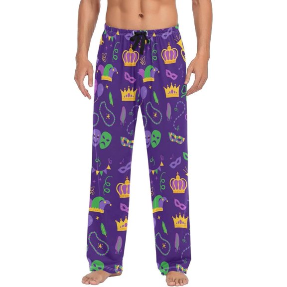 GZHJMY Mardi Gras Pajama Pants for Men, Lounge Pants Lightweight Men Pajama Bottoms with Drawstring Pockets, Christmas New Year Birthday Gifts, X-Large