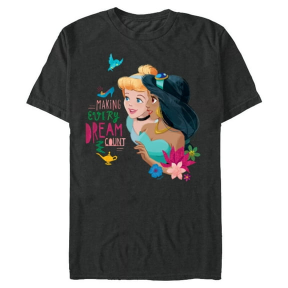 Disney Princess Cinderella Jasmine Making Every Dream Count - Short Sleeve Blended T-Shirt for Adults - Customized-Dark Heather