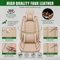 thumbnail image 4 of Car Seat Cover for Subaru Crosstrek 2016-2024: Car Seat Covers Full Set Waterproof Faux Leather Seat Cover Cushion Protector (Beige), 4 of 7