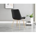thumbnail image 4 of Furniturebox UK Pesaro Modern Adult Velvet Black Dining Side Chairs, Set of 2, 4 of 6