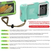 Shellbox Professional Waterproof Phone Housing 50ft Snorkeling Scuba Diving Case for iPhone Samsung Universal Smartphones Underwater Protective Cover for Outdoor Swimming Surfing with Lanyard(Green)