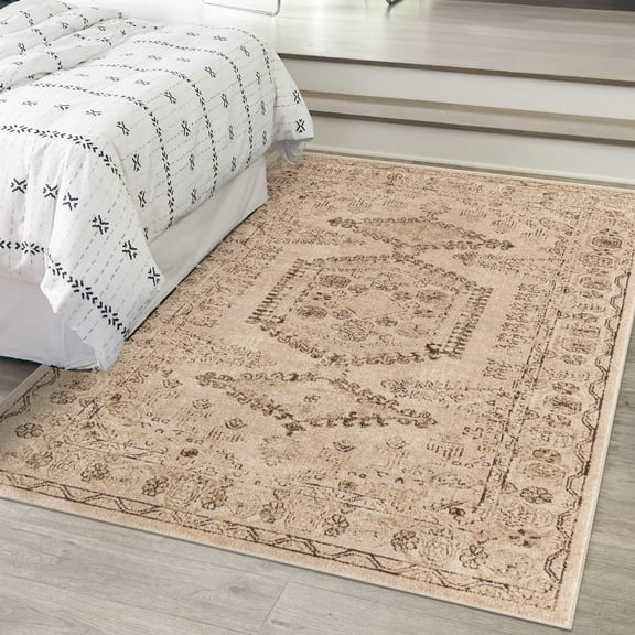 Unique Loom Utopia Collection Area Rug - Larissa (5' x 8' Rectangle Beige/Cream)