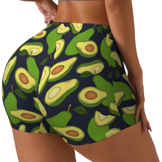 Fotbe Fresh Avocado Shorts Sin Costuras – Shorts Deportivos de Cintura Alta para Mujer, Elásticos para Gimnasio, Yoga, Running o Ciclismo-Medium