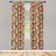 thumbnail image 3 of Ambesonne Autumn Curtains, Doodle Art Retro Mix, Pair of 28"x95", Multicolor, 3 of 5