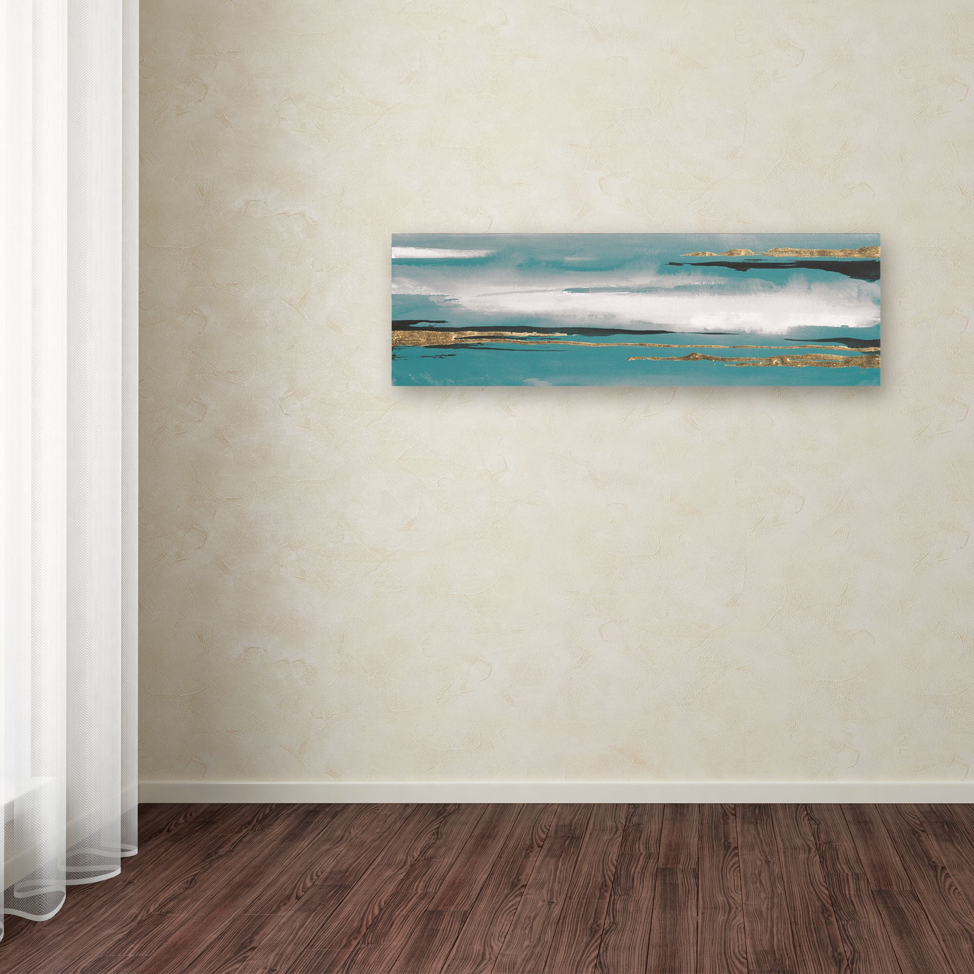 Trademark Fine Art 'Gilded Storm I Teal Grey Crop' Canvas Art by Chris Paschke