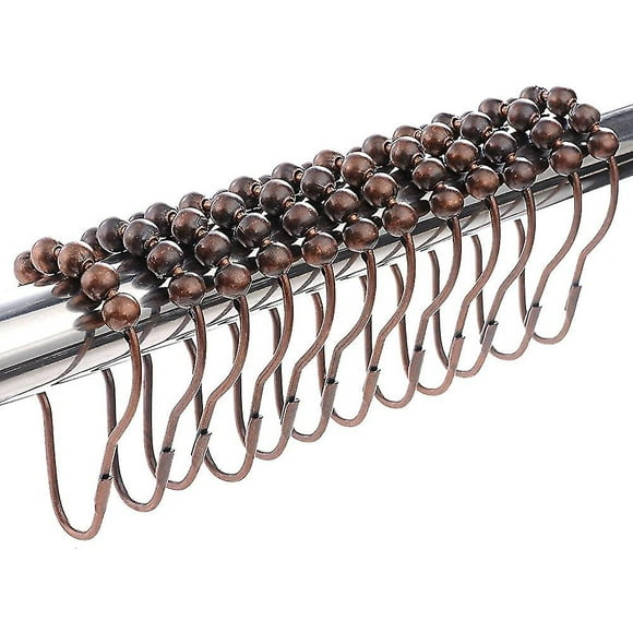 12x Anneaux de Douche en Acier Inoxydable avec Système Coulissant, 12 Simples