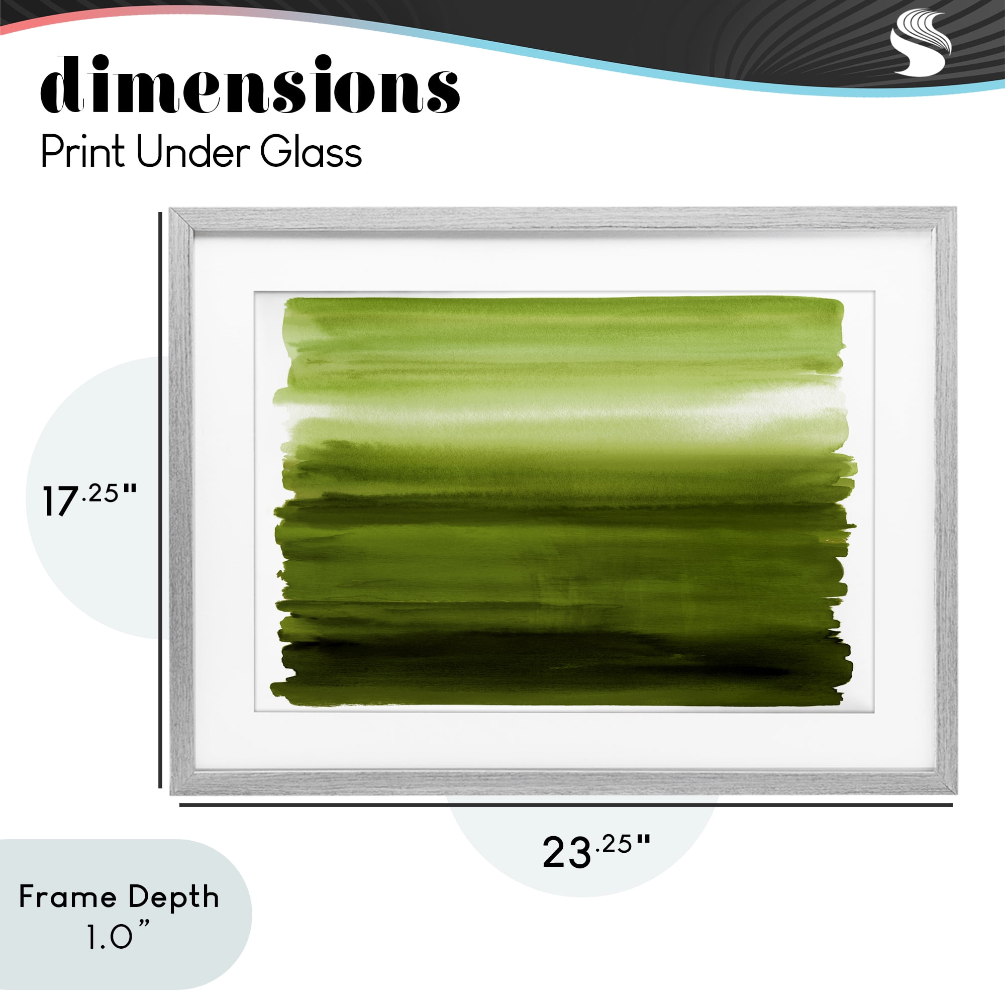 Stupell Industries Ombre Green Gradient Gray Framed Print Under Glass, design by Allie Corbin