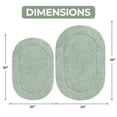 thumbnail image 3 of Cotton Solid 2-Piece Sage Highly Absorbent Non-Slip Oval Bath Rug Set by Superior, 3 of 11