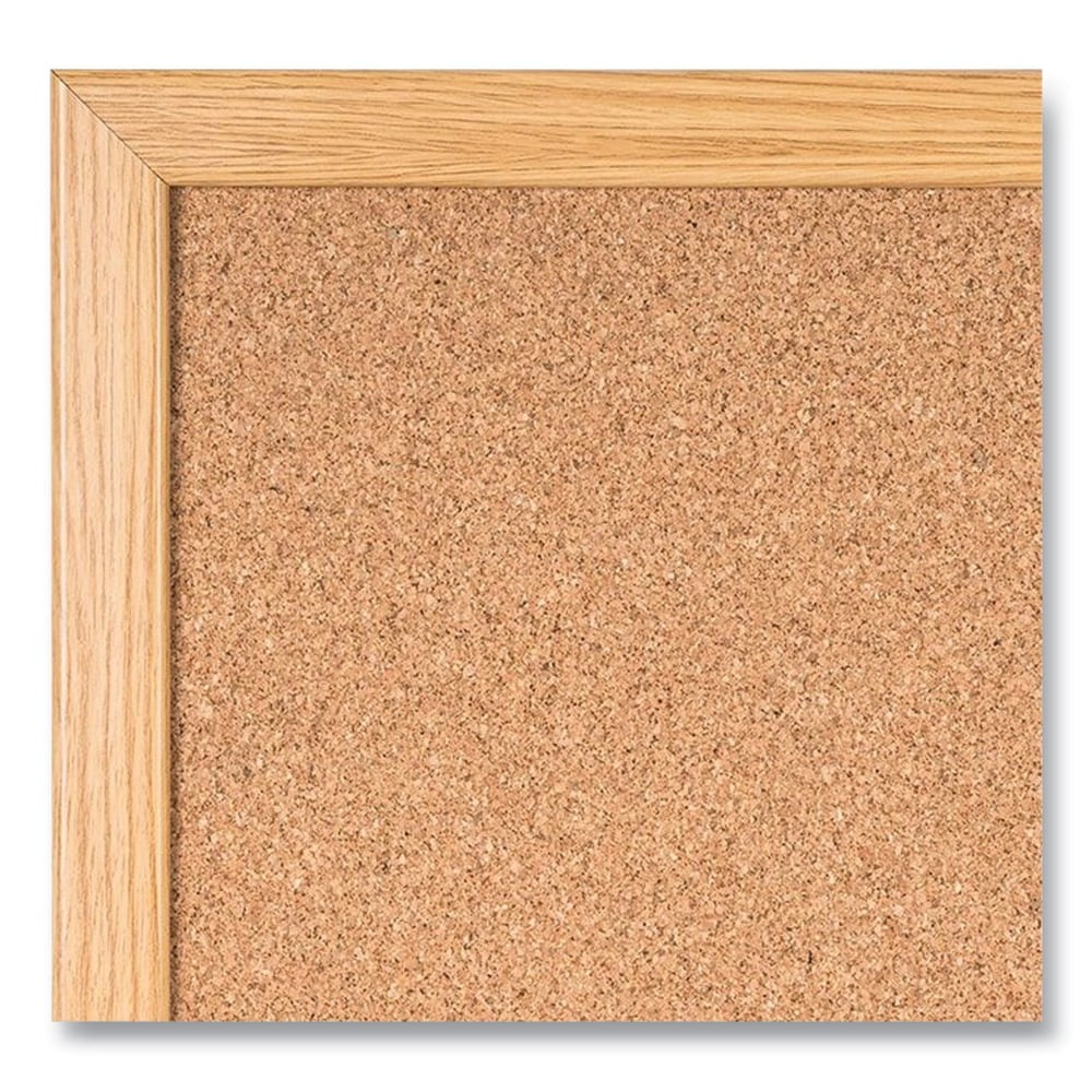 Cork Bulletin Board 35-13/32"W, Frame Color: Oak MC070014231