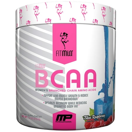 FitMiss BCAA Women's BCAA Powder, Blue Raspberry, 30 (Best Bcaa Amino Acid Powder For Workout Recovery)
