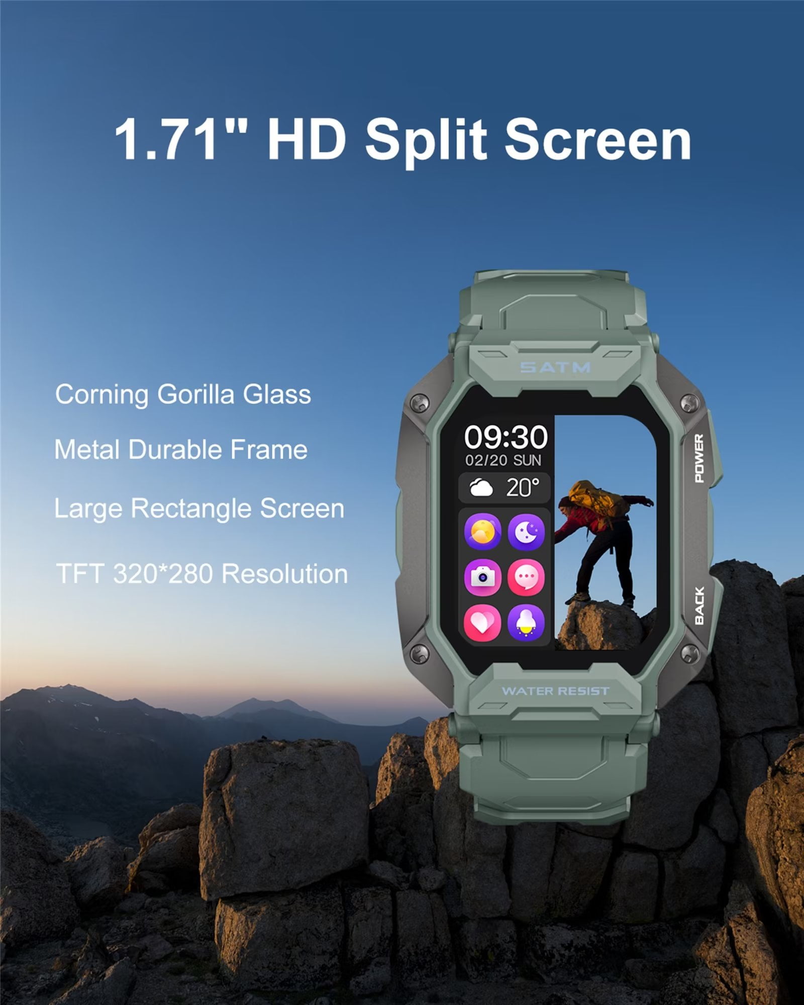 Smartwatch with gorilla deals glass