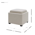 thumbnail image 3 of NPD Furniture Cameron 17" Square Fabric Storage Ottoman in Cardiff Cream, 3 of 7