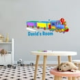 thumbnail image 2 of Personalized Name Girly Wall Decal Colourful Cartoon Train Going in Speed Custom Name Bedroom Wall Decal for boys and girls Train Themed Kids Room Décor - Size: 40 In x 16 In, 2 of 5