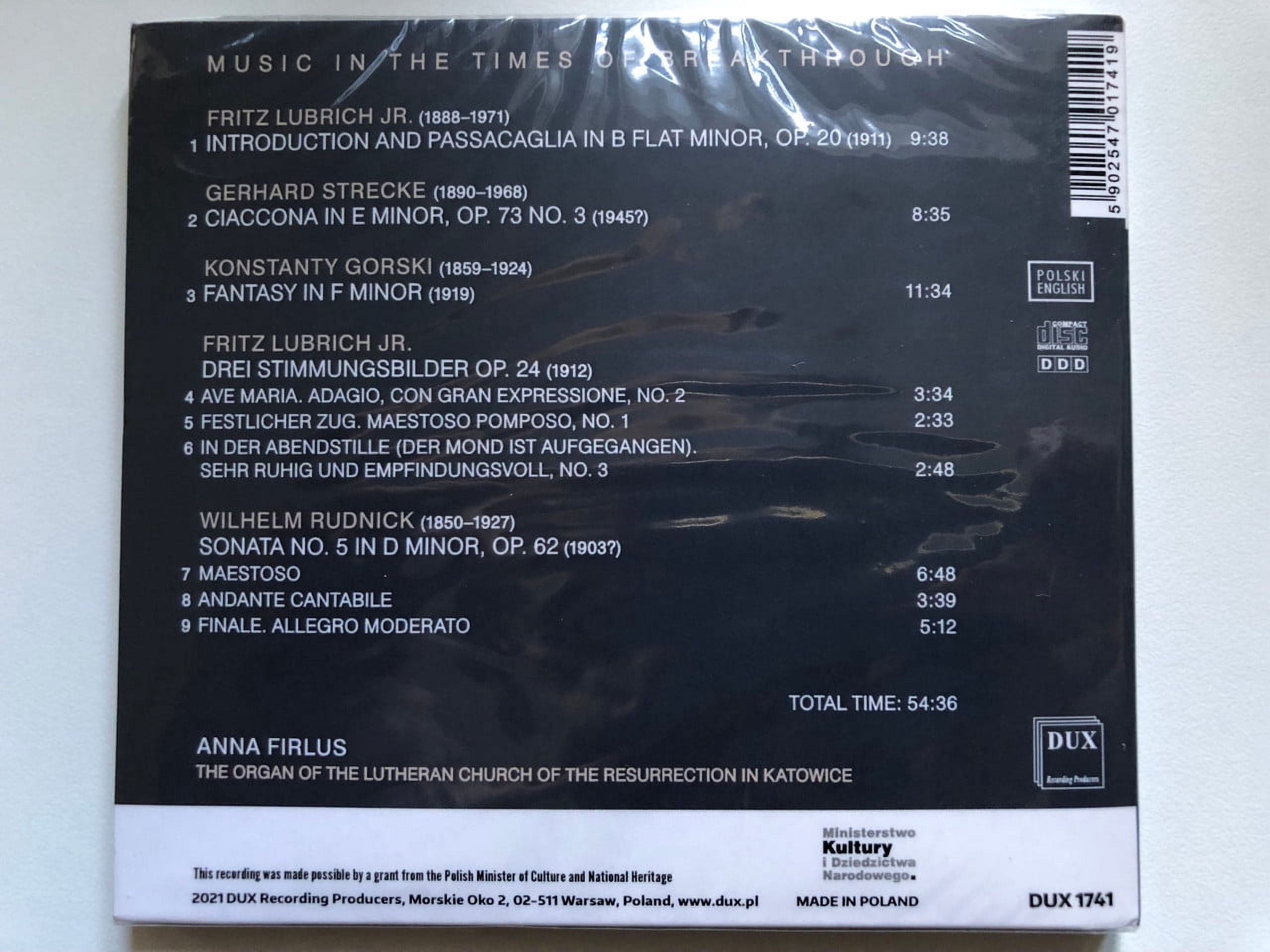 Anna Firlus - Music in the Times - Music & Performance - CD