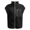 thumbnail image 5 of GEWSEY Womens Fleece Jacket Vest Sleeveless Fuzzy Sherpa Jackets Zip Up Oversized Casual Coats Fall Winter Womens Tops 2025 (Black, XXL), 5 of 5