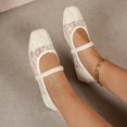 thumbnail image 3 of Women’s Square Toe Flat Shoes, Casual Slip On Comfort Everyday Walking Flats, 3 of 4