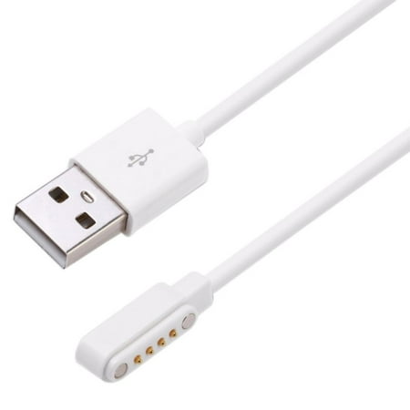 Charging Cable For Smart Watch Models: GT88, GT68, KW08, KW18, KW88, KW98, KW99, KW28, FS08, GV68 & KW06. 4 Pin Magnetic Suction USB Charging (Best Magnetic Charging Cable)