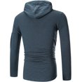 thumbnail image 3 of ORUYROP Men Winter Solid Color Side Zipper Hooded Slim Long-Sleeved Top Blouses Men Hoodie Set, 3 of 4