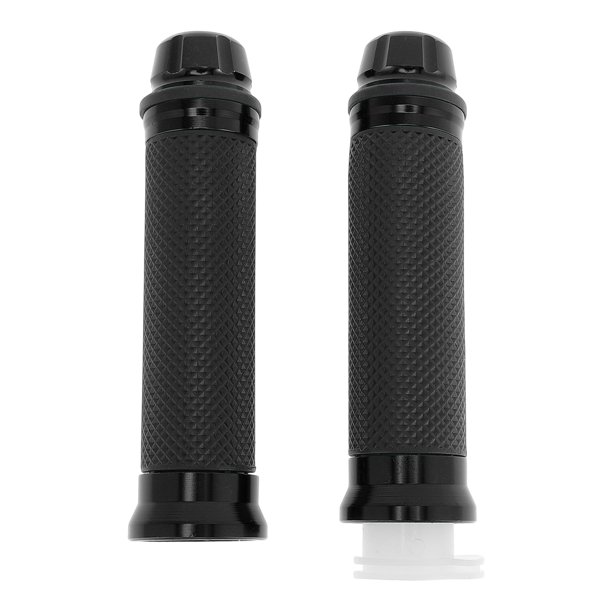 Kit de cubiertas de empuñaduras de motocicleta de 7/8" 22mm 15/16" 24mm, empuñaduras de manillar de aleación de aluminio y goma para motocicleta, scooter, bicicleta y ATV en color negro