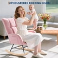 thumbnail image 7 of GARVEE Plush Teddy Upholstered Rocking Chair with High Backrest & Headrest for Nursery,Glider Rocker for Adults,Chair for Living Room Bedroom,Pink, 7 of 7