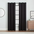 thumbnail image 2 of ECLIPSE Andover Solid Tripleweave Thermal Blackout Grommet Curtains for Bedroom (2 Panels), 42 in x 63 in, Black, 2 of 3