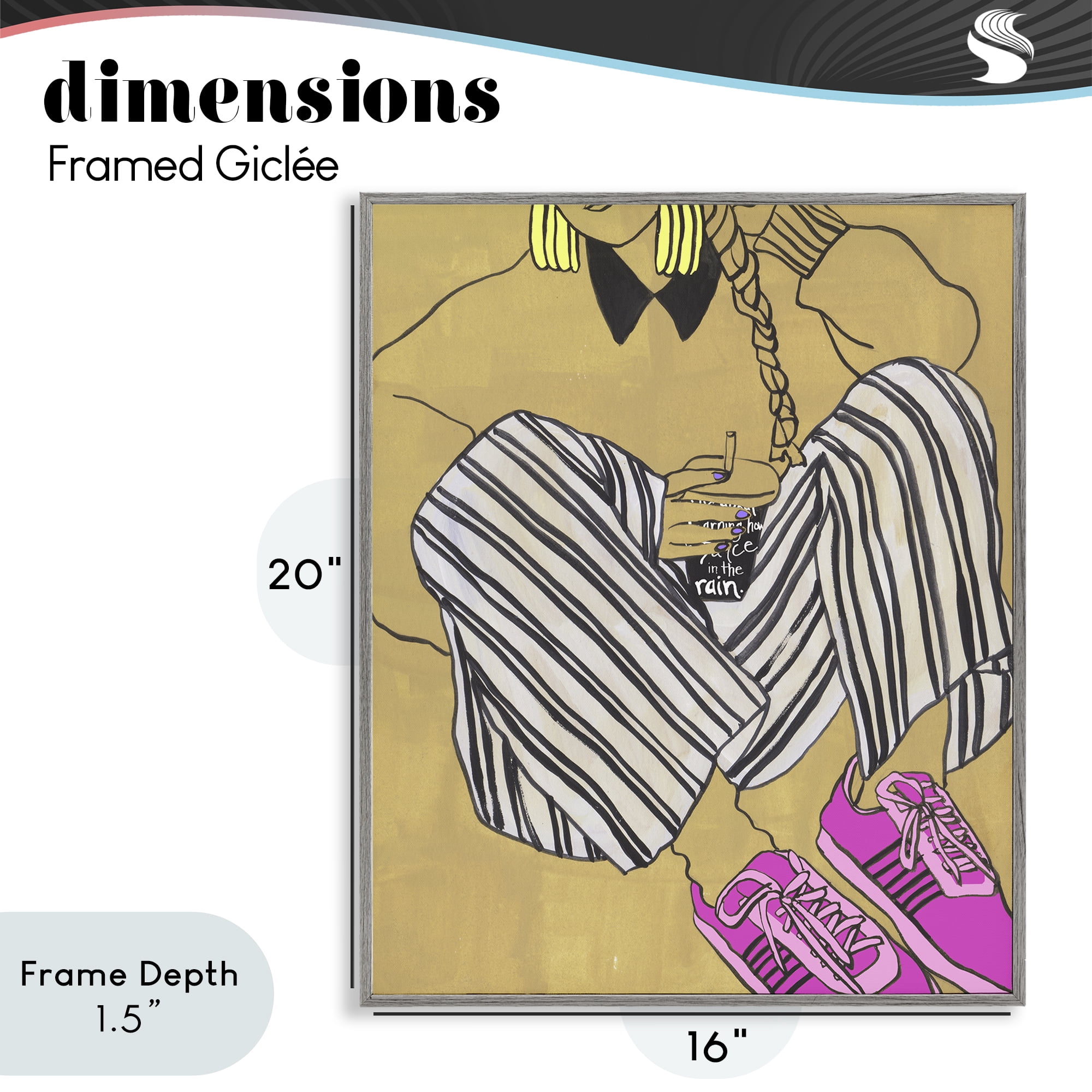 Stupell Industries Crimson Thread Fashionista Gray Framed Giclee Art, design by Melissa Wang