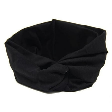 Blue Terry Cloth Headband - Women Headwear Cross Sport Yoga Cloth Headband Turban Headscarf Wrap BK