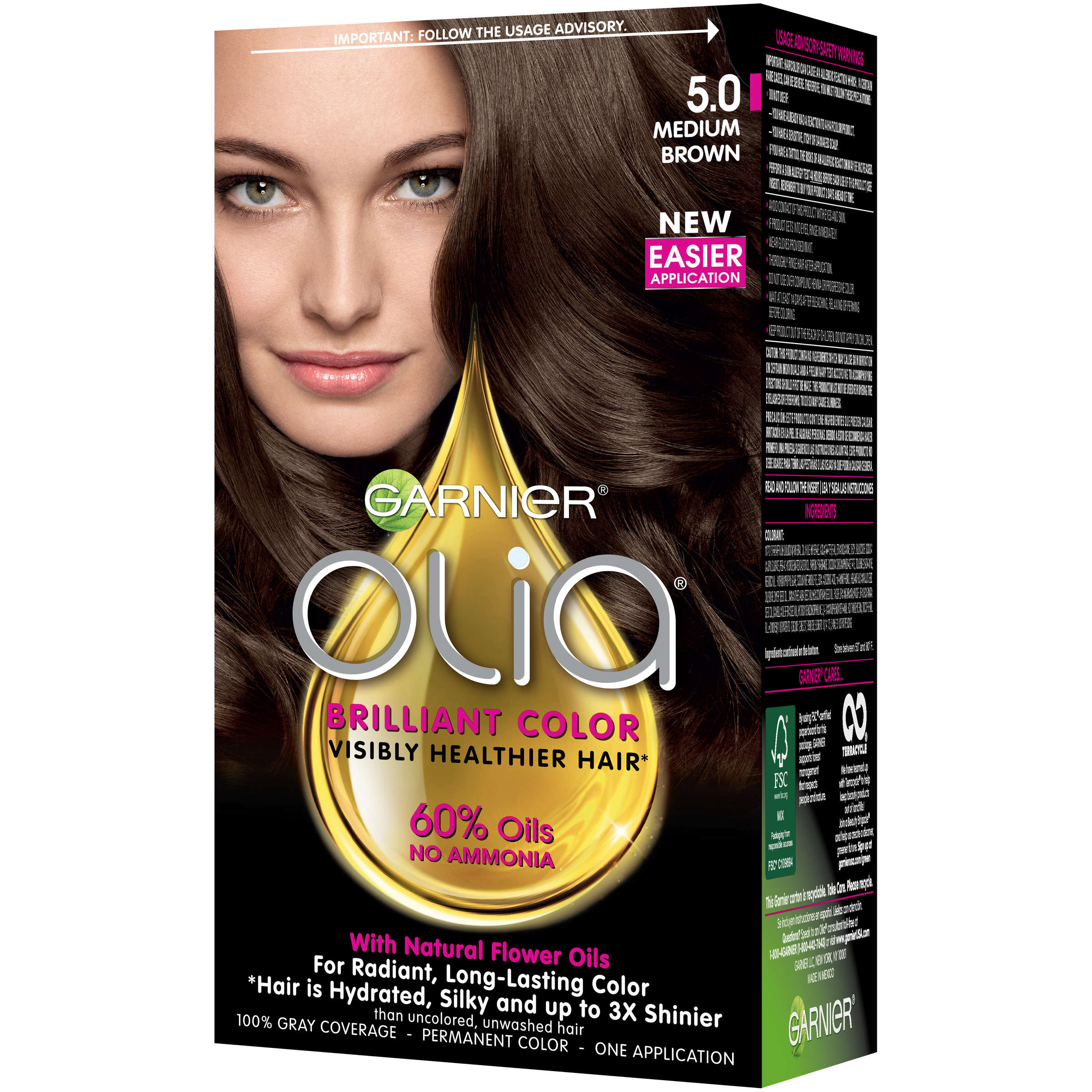 Garnier Olia Oil Powered Permanent Haircolor 55 Medium Mahogany