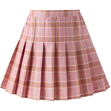 birbyrrly Girls' Pleated Plaid Skirt with Shorts, Mini Skort School ...