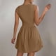 thumbnail image 5 of mfyjkho Vestidos de tallas grandes, Vestido corto sin mangas con cuello redondo y bolsillos lisos para mujer Vestidos para invitadas de boda para mujer xxl, 5 of 9