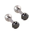 thumbnail image 2 of Ear Studs Anti-allergic Cubic Zirconia Stainless Steel 3 Prong Design Earrings For Daily Life, 2 of 4