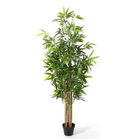 Terra Green Foliage AT8050-180-MO 72 in. Faux Bamboo Artificial Tree with 977 Leaves & 7 Trunks