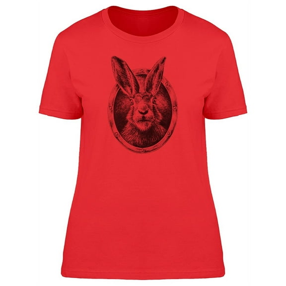 Cool Grunge Rabbit On A Frame T-Shirt Women -Image by Shutterstock, Female Small