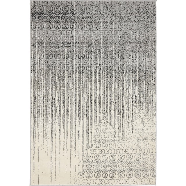 Unique Loom Del Mar Collection Contemporary Transitional Area Rug, 4' x 6', Gray/Ivory