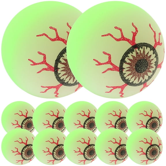 12pcs Glow in the Dark Bouncy Balls Colorful Christmas Theme Party Favors Random Style