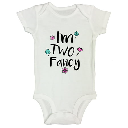 Girls Flower 2 Year Old Birthday Gift - Toddler Shirt “I’m Two Fancy” Funny Threadz Kids 18 Months,