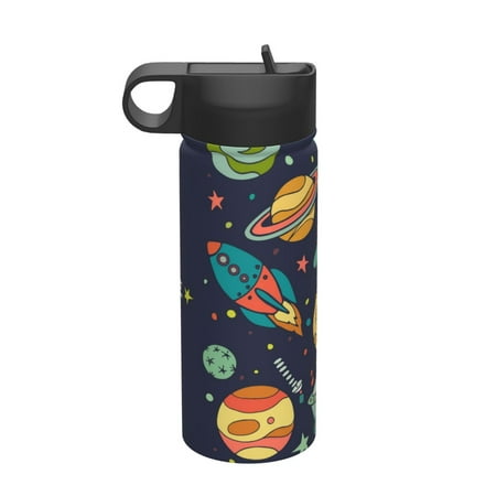 

Adobk Space Print Water Bottle 18oz Sports Insulated Kettle for Cycling Gym Basketball Outdoor Suitable as a Present