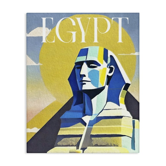 Stupell Industries Egypt Sphinx Landmark Buildings & Architecture Painting Wrapped Canvas Art Print Wall Art, 16 x 20