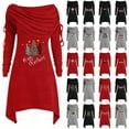 thumbnail image 3 of FcBaudy Longues Robe à Manches Col Rond Robe à Manches Longues pour Femmes Col Foulard Robe Imprimée de Noël Robe Décontractée Robe pour Femmes, 3 of 3