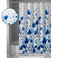 thumbnail image 3 of 60x72 Inch Shower Curtains for Bathroom Spring Blooms Botanicals Fabric Bath Curtain Decor Blue Watercolor Floral Waterproof Restroom Curtains Shower Set Accessories with 12 Hooks 60 Inch, 3 of 6