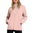 thumbnail image 2 of WTOBBY Women's Loose Casual Solid Color Windproof Waterproof Jacket for Outdoor Sports, Perfect for Fashionable and Relaxed Everyday Wear,Pink S, 2 of 7