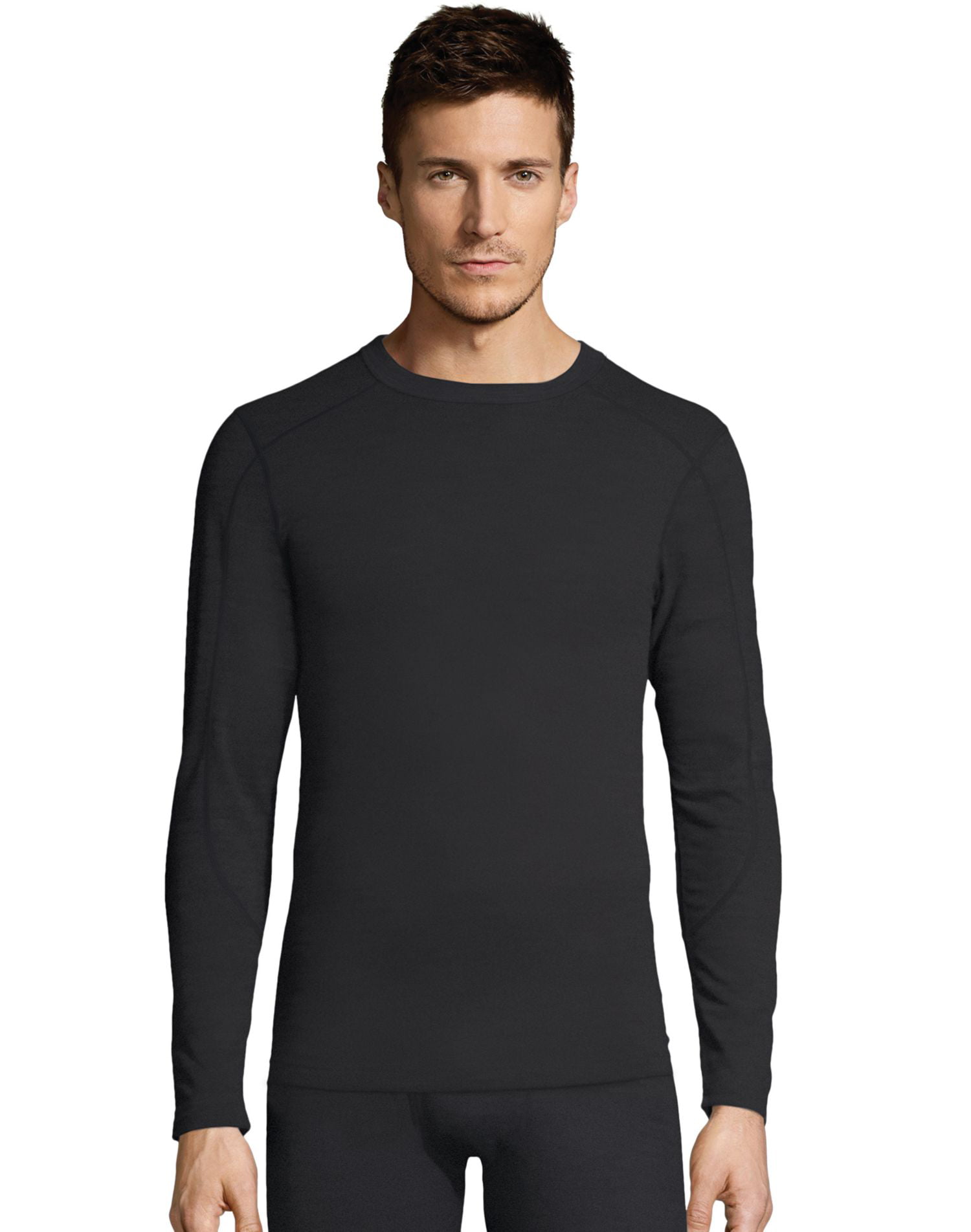 Hanes Men's Thermawool Crew Neck Long Sleeve Thermal Shirt with Dual ...