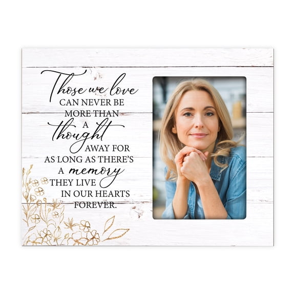 LifeSong Milestones Rustic Sympathy Gifts Tabletop Picture Frame Holds 4x6in Photo, White Distressed