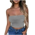 thumbnail image 2 of Horkkom Tube Tops for Women Summer Backless Going Out Tops Solid Color Stretchy Strapless Bandeau Tops M, Gifts for Women, 2 of 5