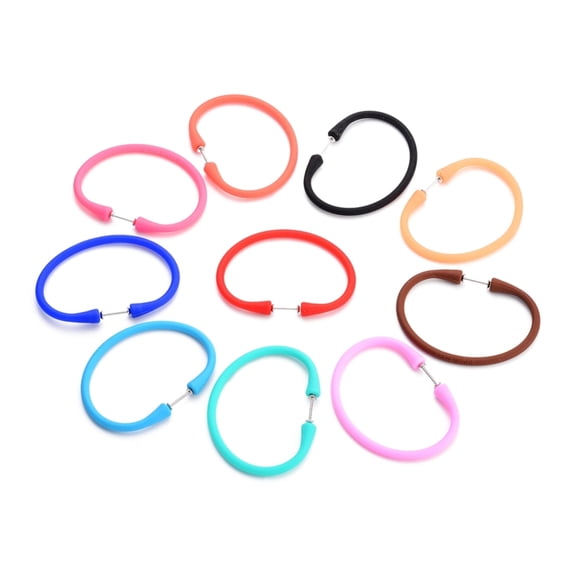Silicone Cord Bracelets with 304 Stainless Steel Screw Clasps Mixed color 6-7/8 inch(17.5cm) 4~6mm