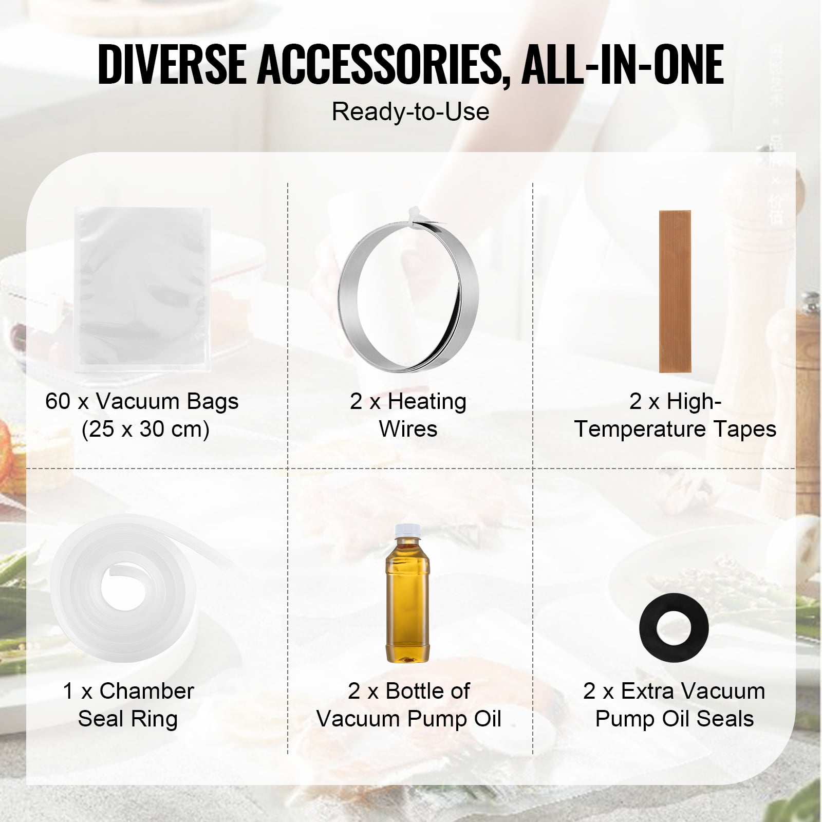 KFFKFF 1200W Vacuum Sealing Chamber Commercial Vacuum Sealing Bag Packaging Machine